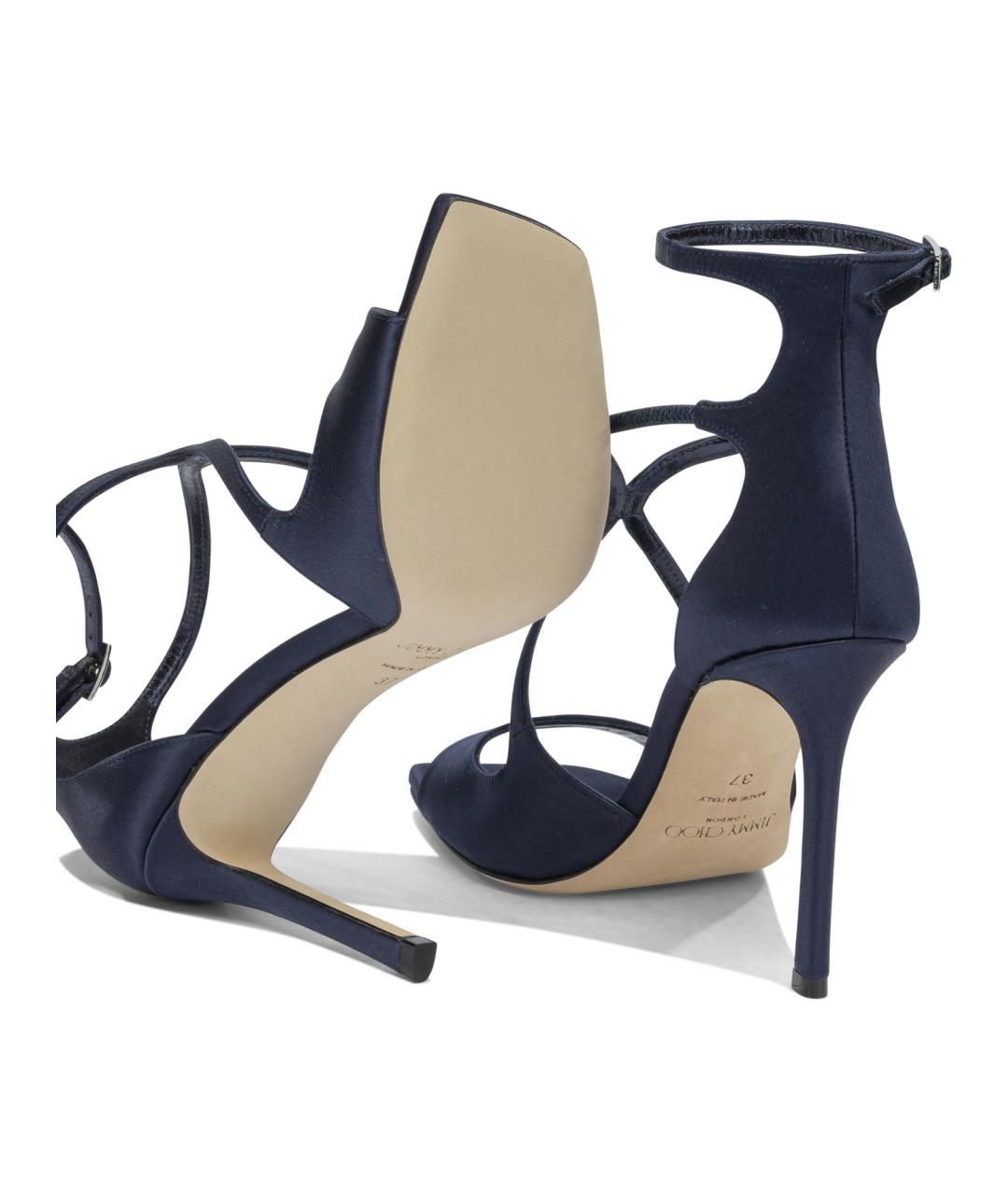 JIMMY CHOO Синие текстильные босоножки, фото 5