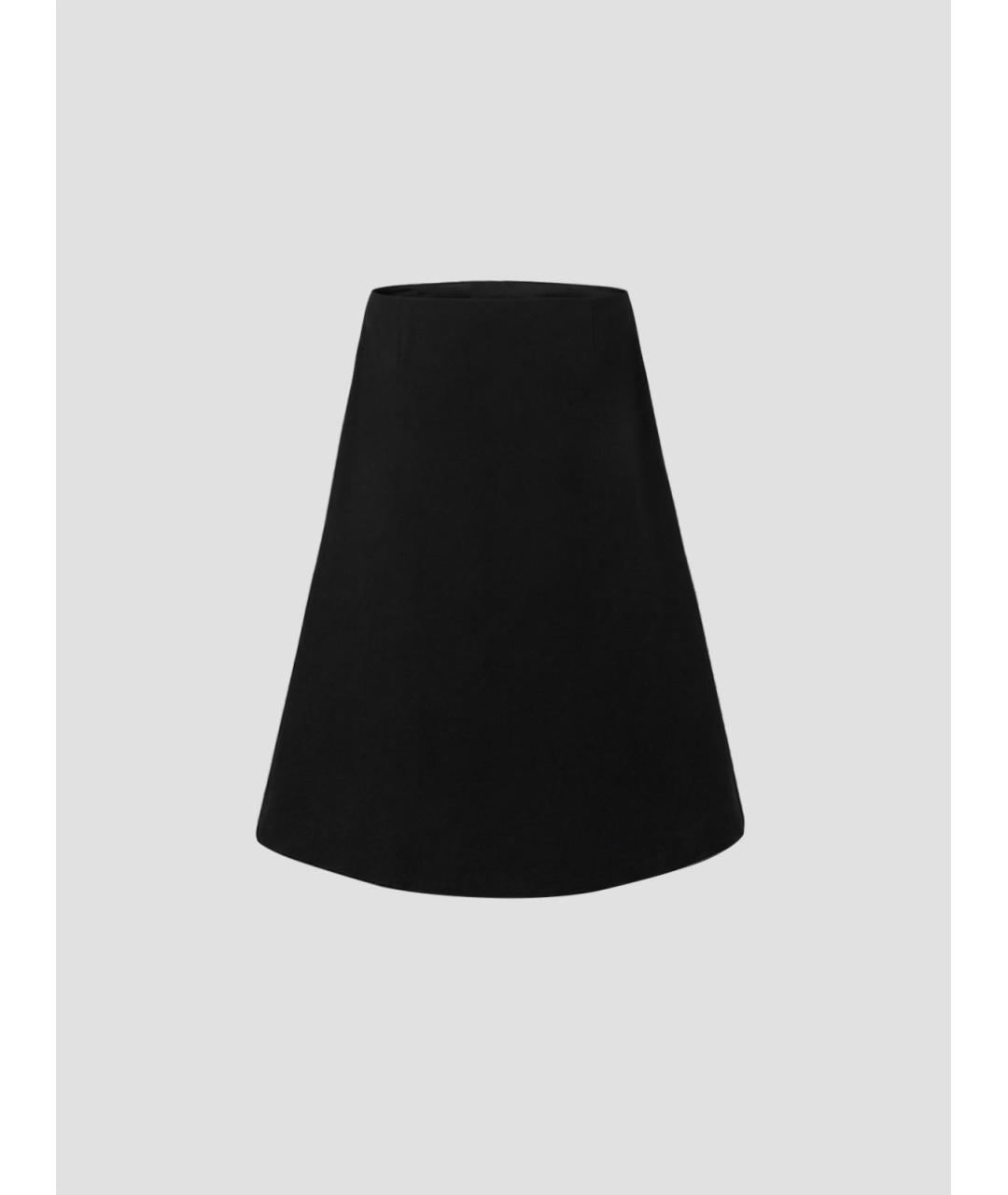 JIL SANDER Черная ацетатная юбка миди, фото 2