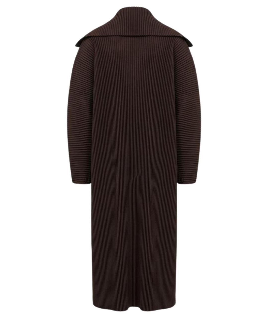 HOMME PLISSE ISSEY MIYAKE Коричневое полиэстеровое пальто, фото 2