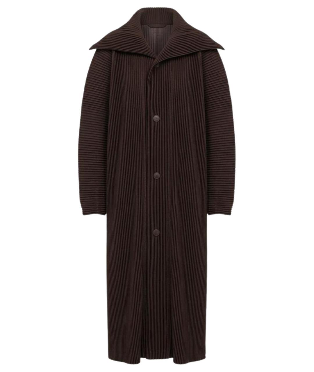 HOMME PLISSE ISSEY MIYAKE Коричневое полиэстеровое пальто, фото 1