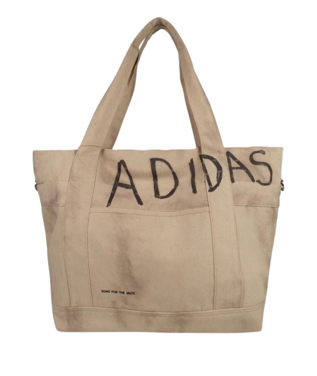 ADIDAS Бежевая хлопковая сумка тоут, фото 1
