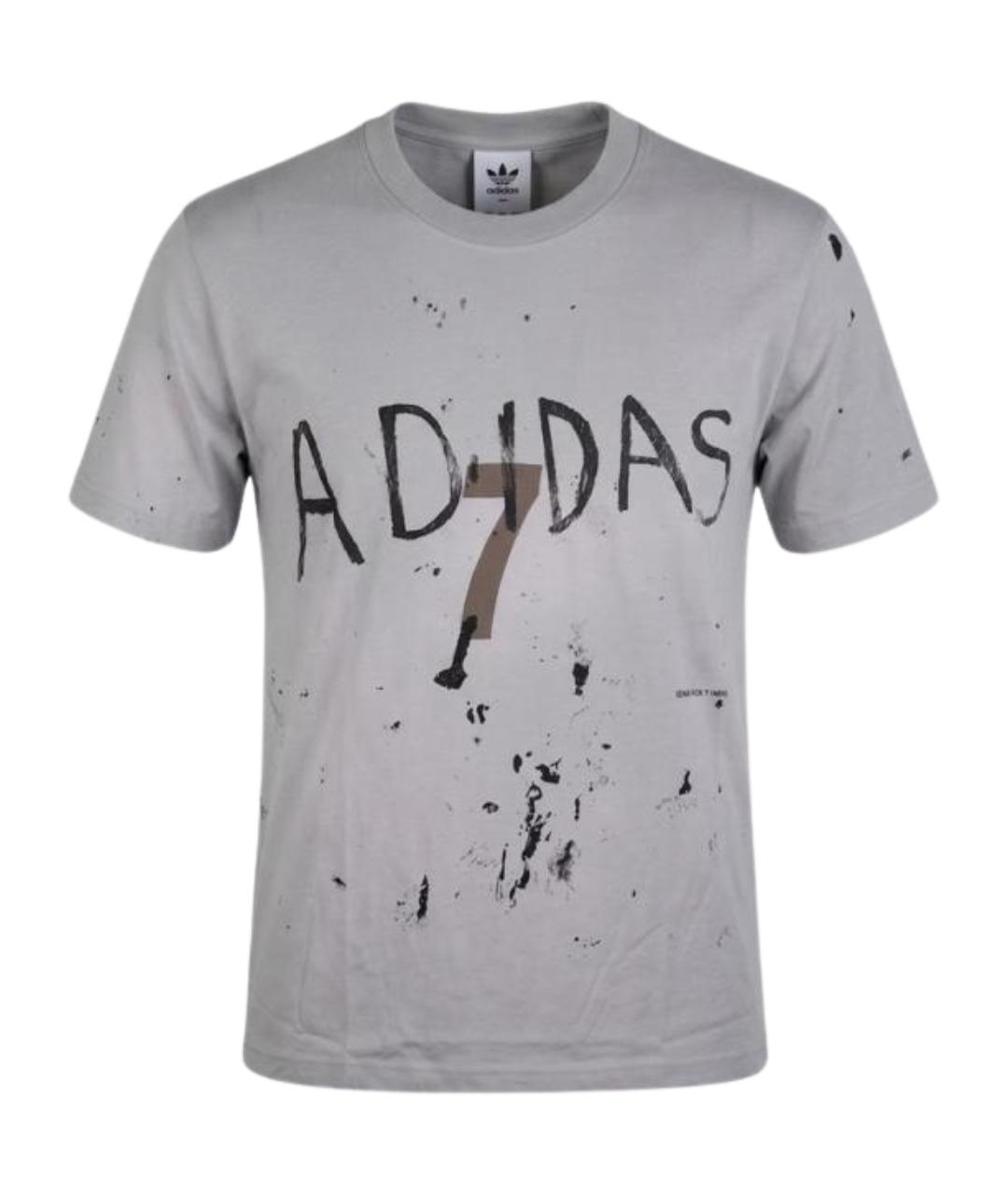 ADIDAS Серая хлопковая футболка, фото 1