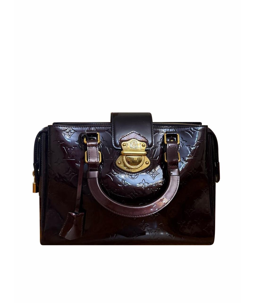 LOUIS VUITTON Бордовая сумка тоут из лакированной кожи, фото 1