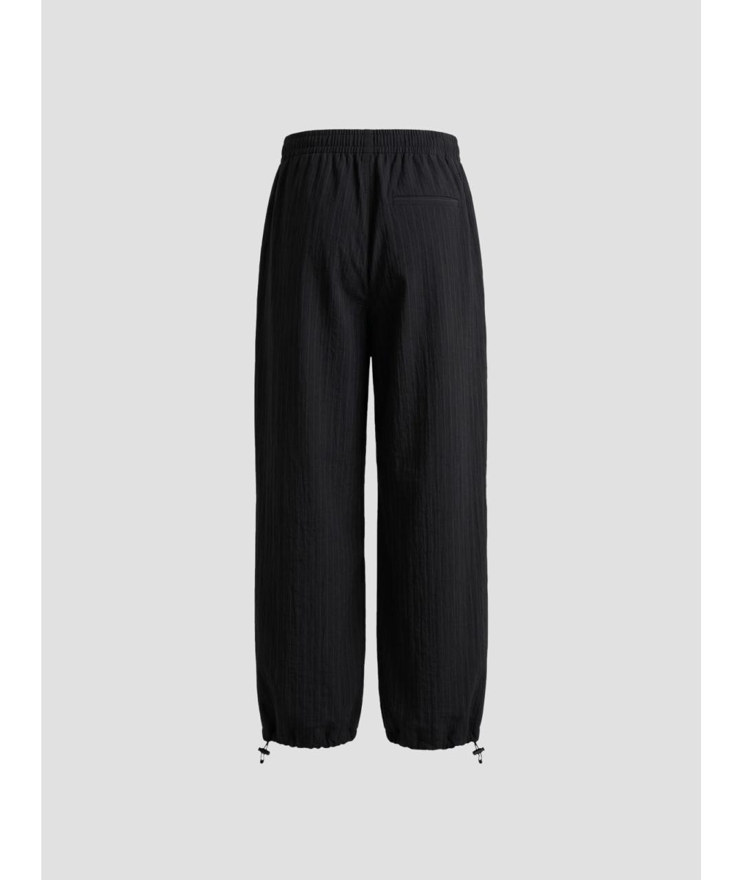THE FRANKIE SHOP Черные полиэстеровые брюки широкие, фото 2
