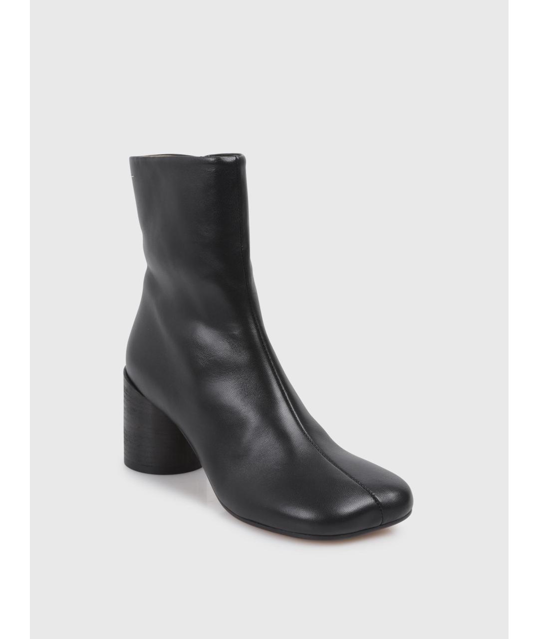 MM6 MAISON MARGIELA Черные кожаные ботильоны, фото 3
