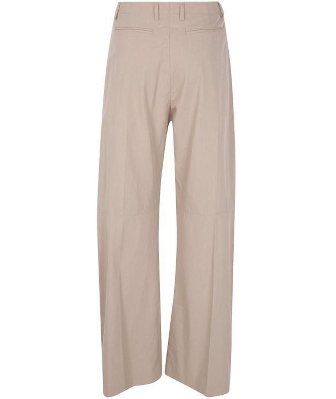 MM6 MAISON MARGIELA Бежевые хлопковые прямые брюки, фото 2