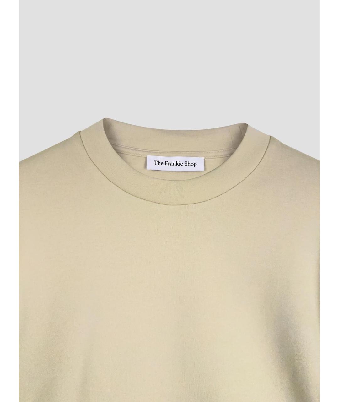THE FRANKIE SHOP Бежевая хлопковая футболка, фото 3