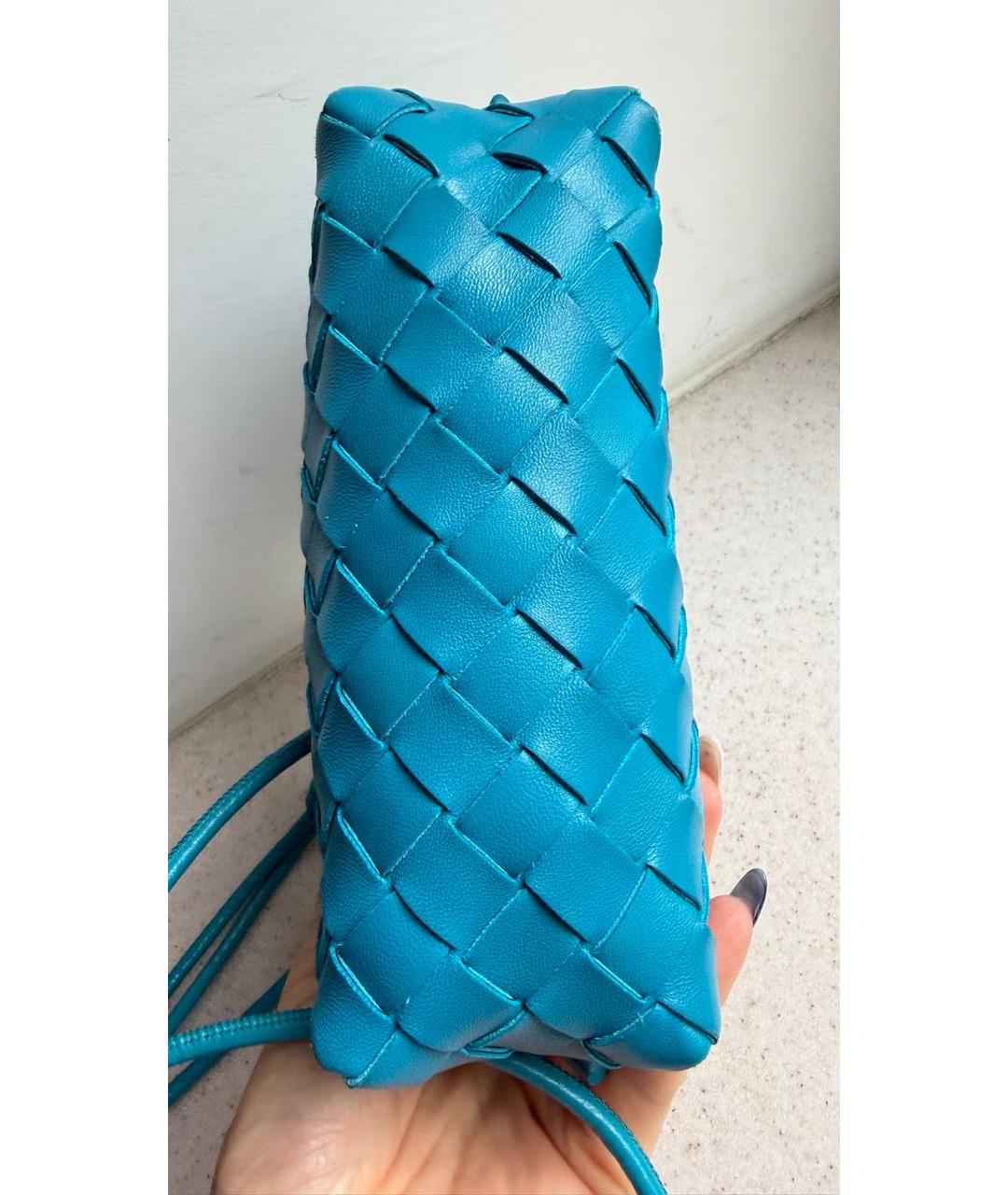 BOTTEGA VENETA Синяя кожаная сумка через плечо, фото 3