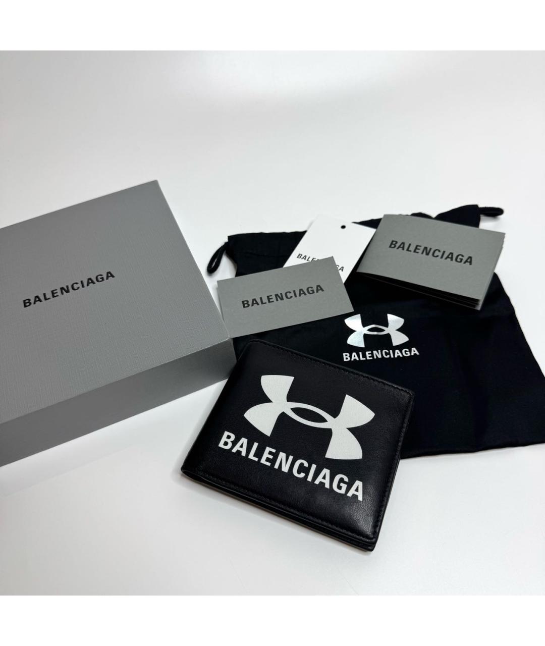 BALENCIAGA Черный кожаный кошелек, фото 2