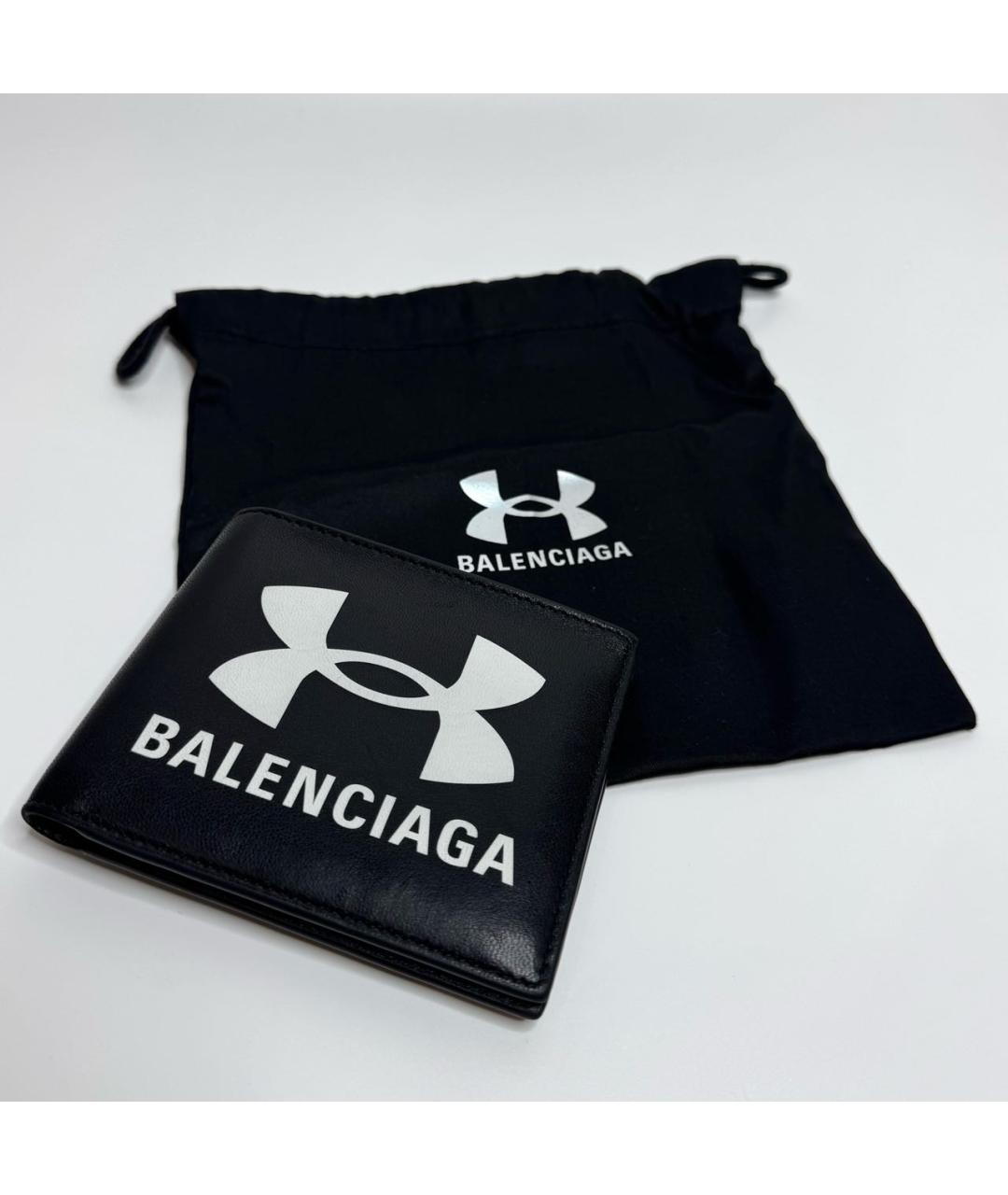 BALENCIAGA Черный кожаный кошелек, фото 3
