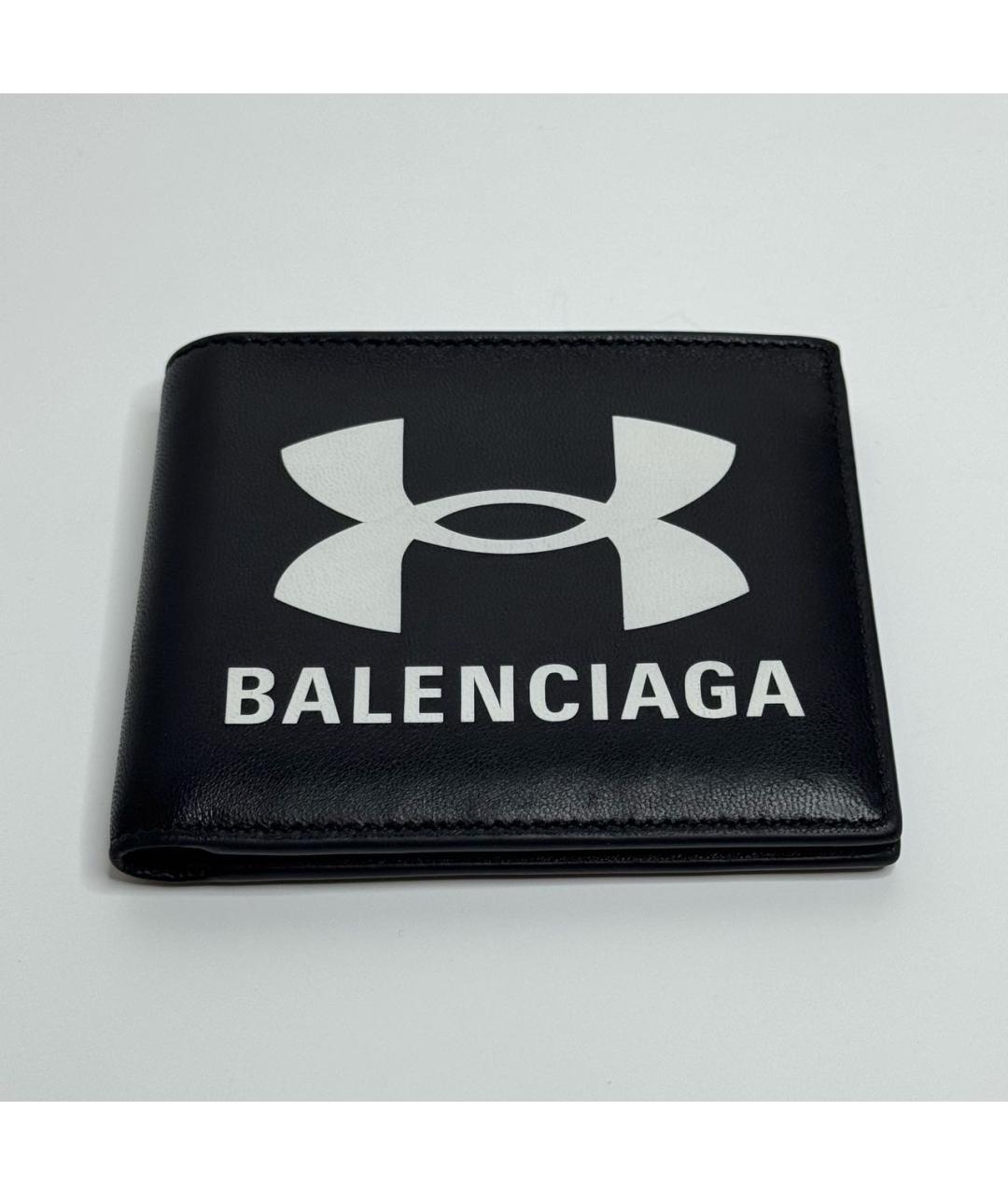 BALENCIAGA Черный кожаный кошелек, фото 4