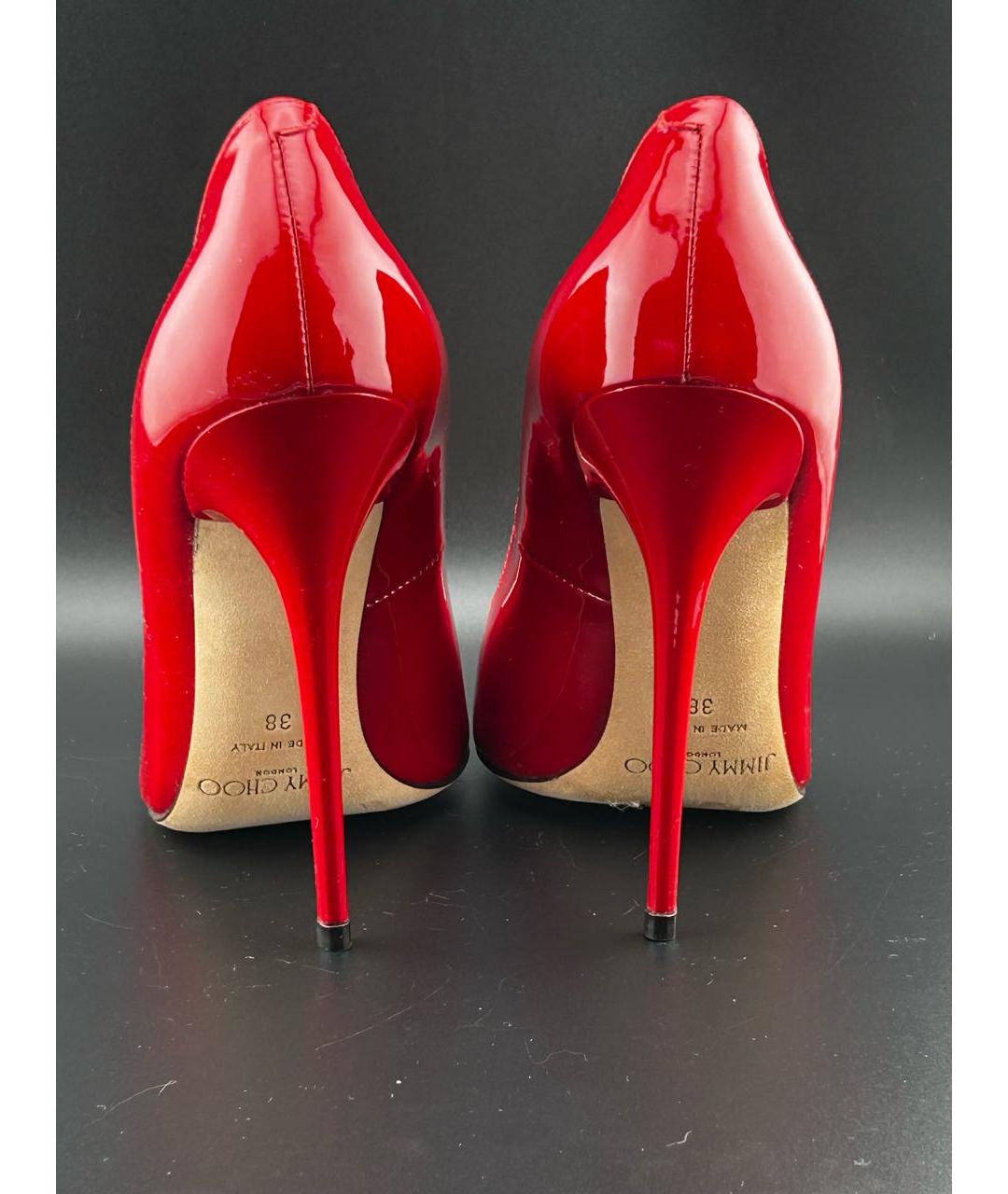 JIMMY CHOO Красные туфли из лакированной кожи, фото 4