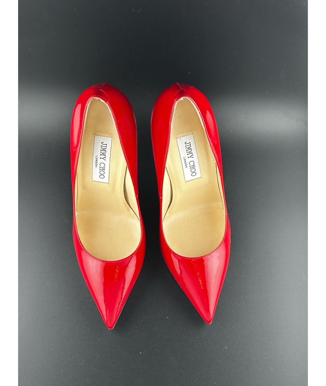 JIMMY CHOO Красные туфли из лакированной кожи, фото 3