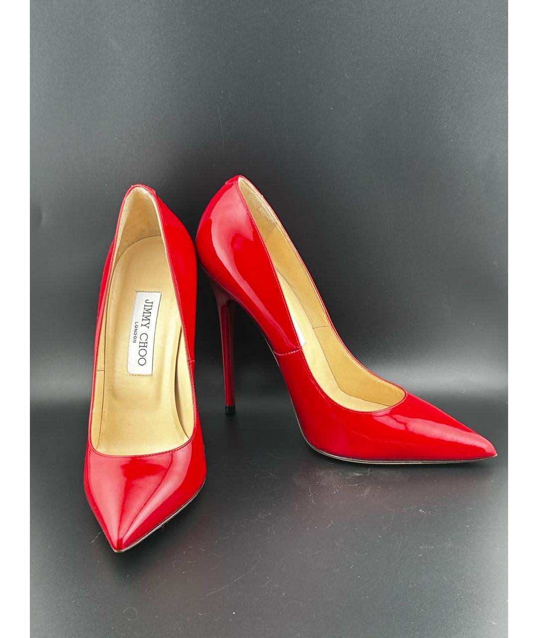 JIMMY CHOO Красные туфли из лакированной кожи, фото 6