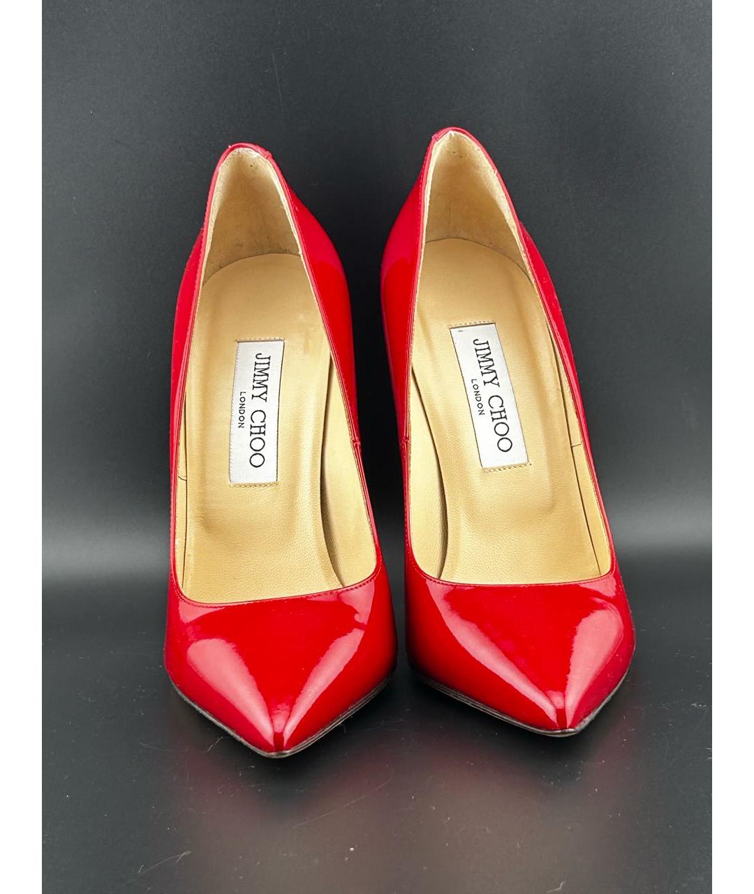 JIMMY CHOO Красные туфли из лакированной кожи, фото 2