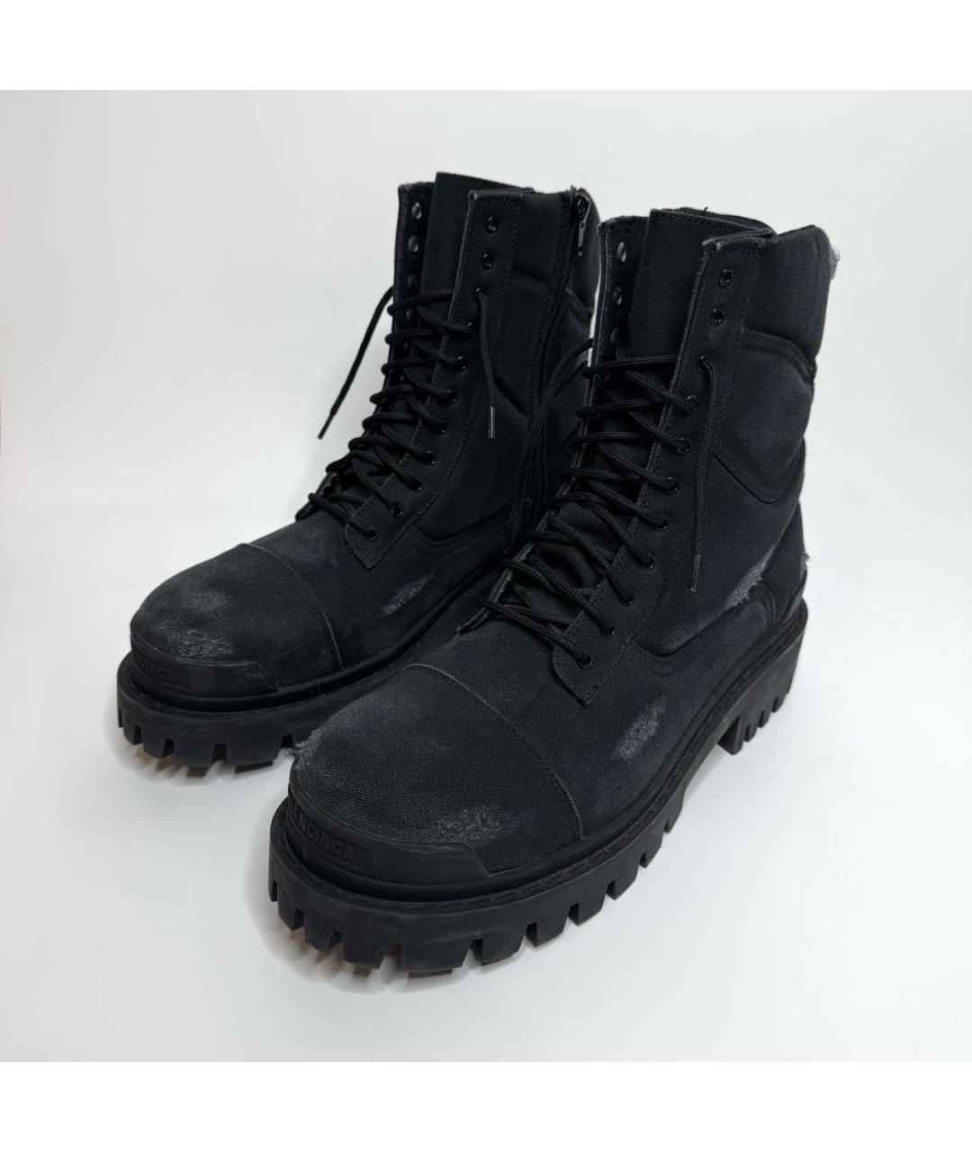 BALENCIAGA Черные текстильные высокие ботинки, фото 2
