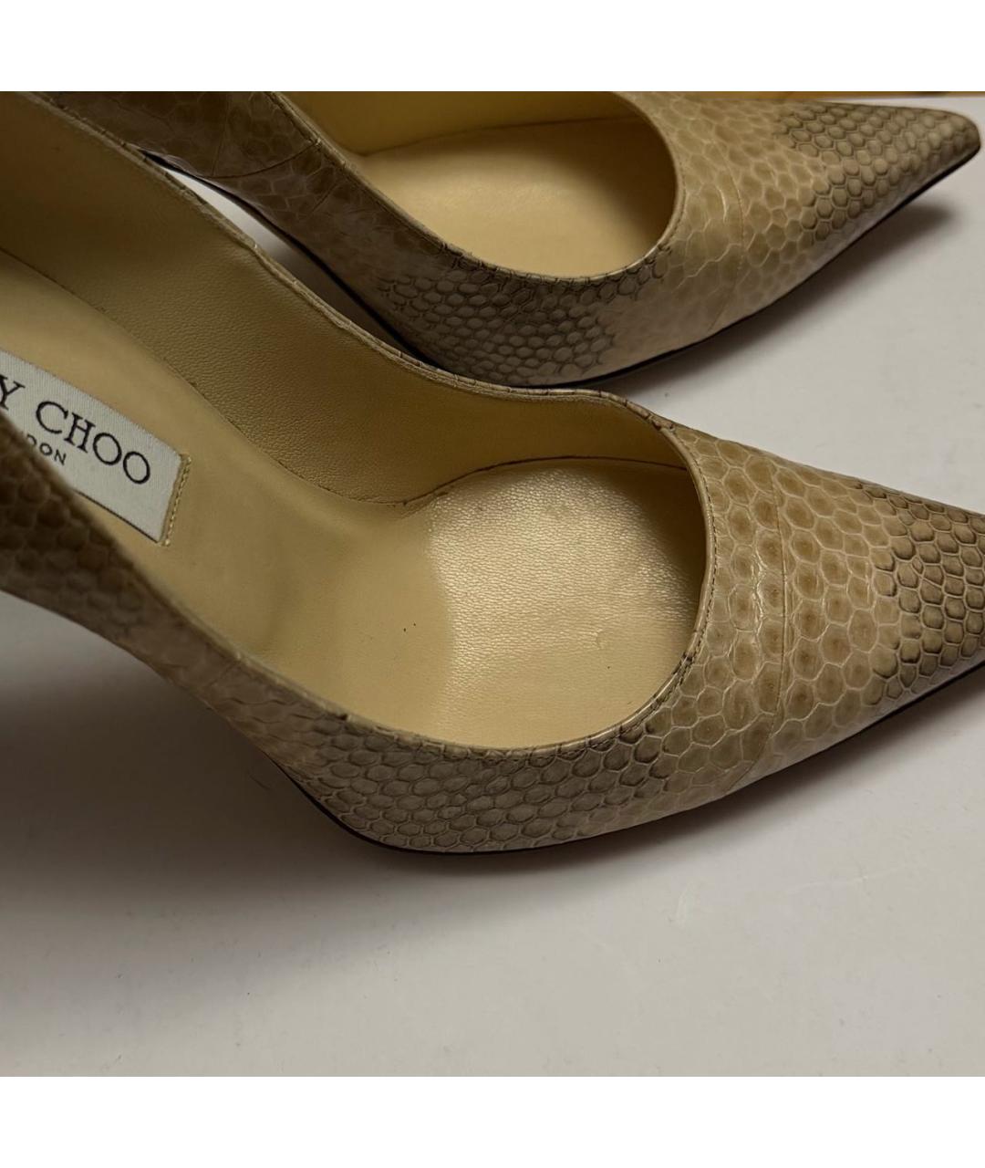 JIMMY CHOO Бежевые туфли из экзотической кожи, фото 8