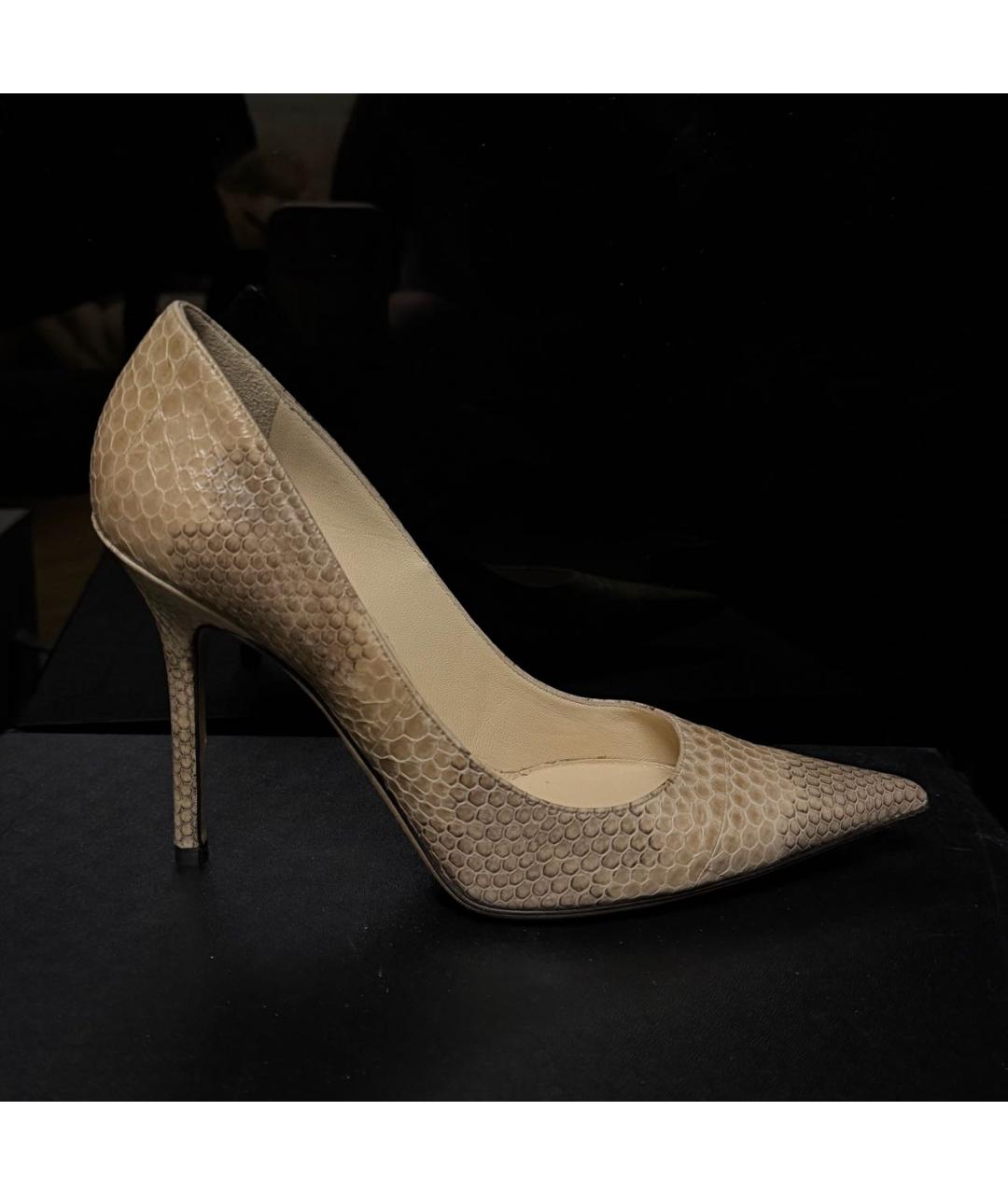 JIMMY CHOO Бежевые туфли из экзотической кожи, фото 9