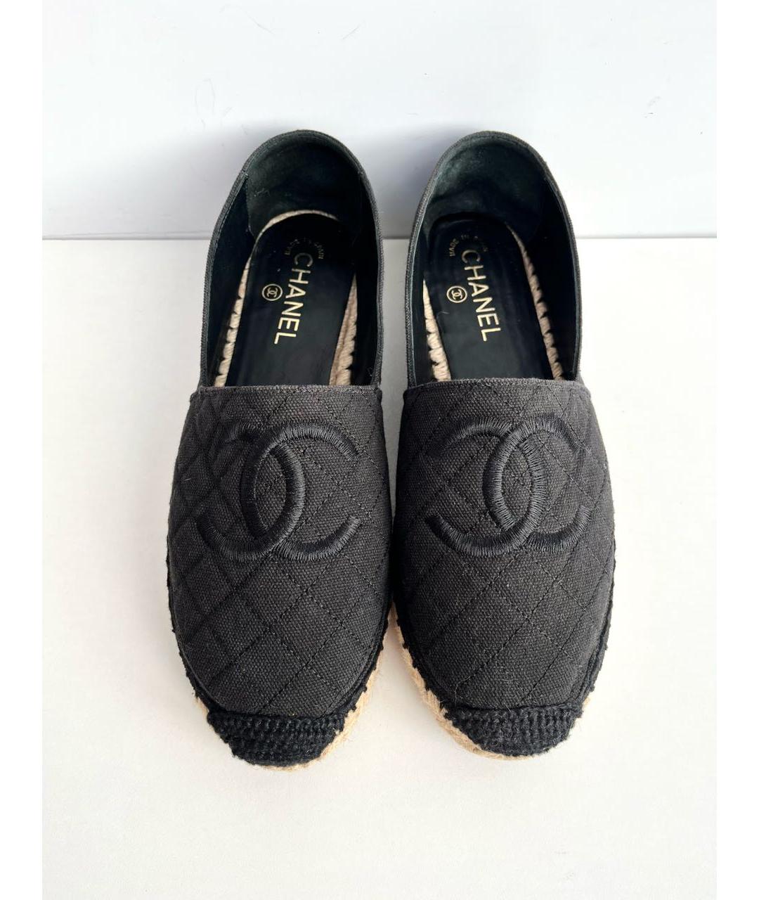 CHANEL Черные текстильные эспадрильи, фото 3