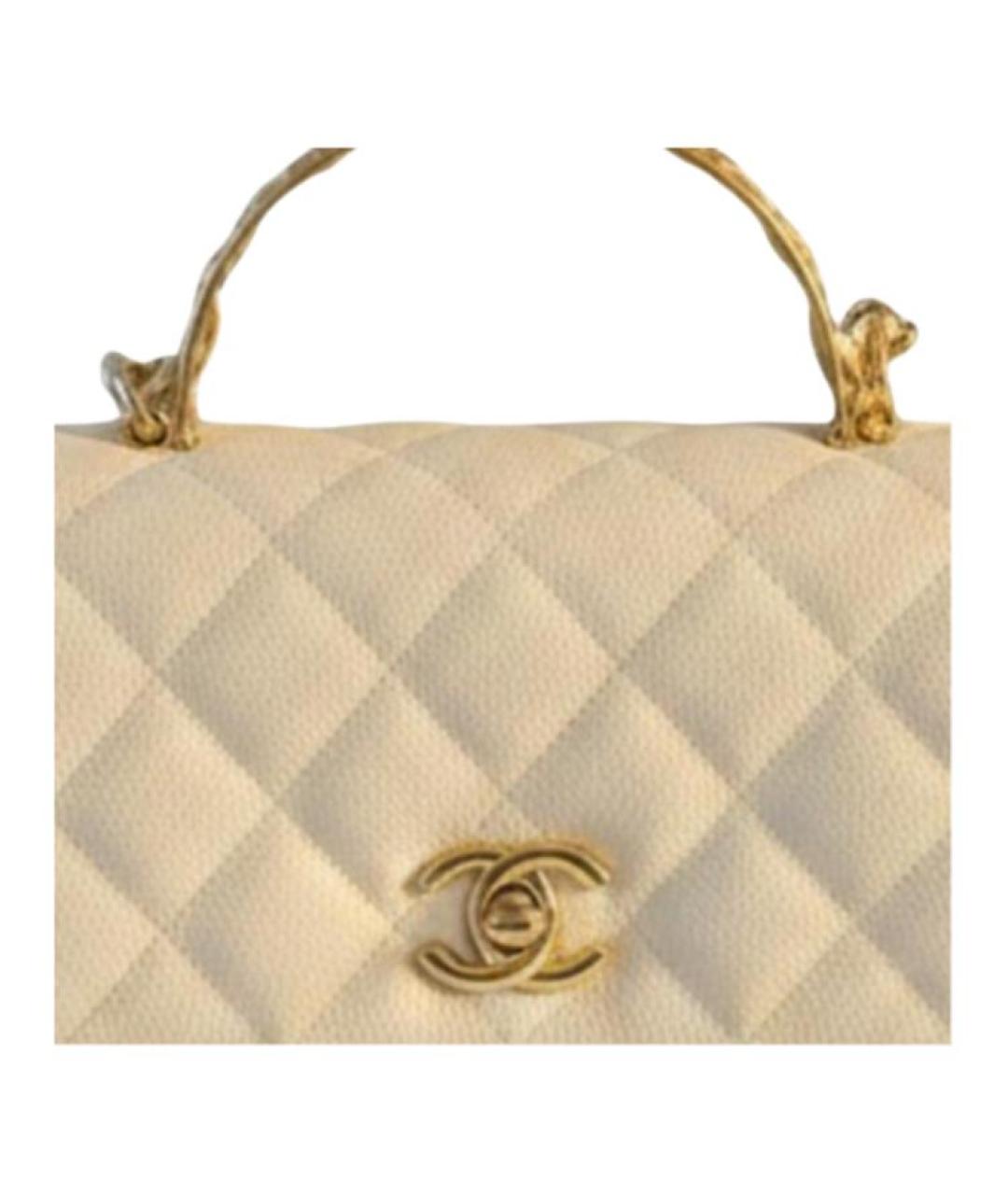 CHANEL Бежевая кожаная сумка через плечо, фото 2