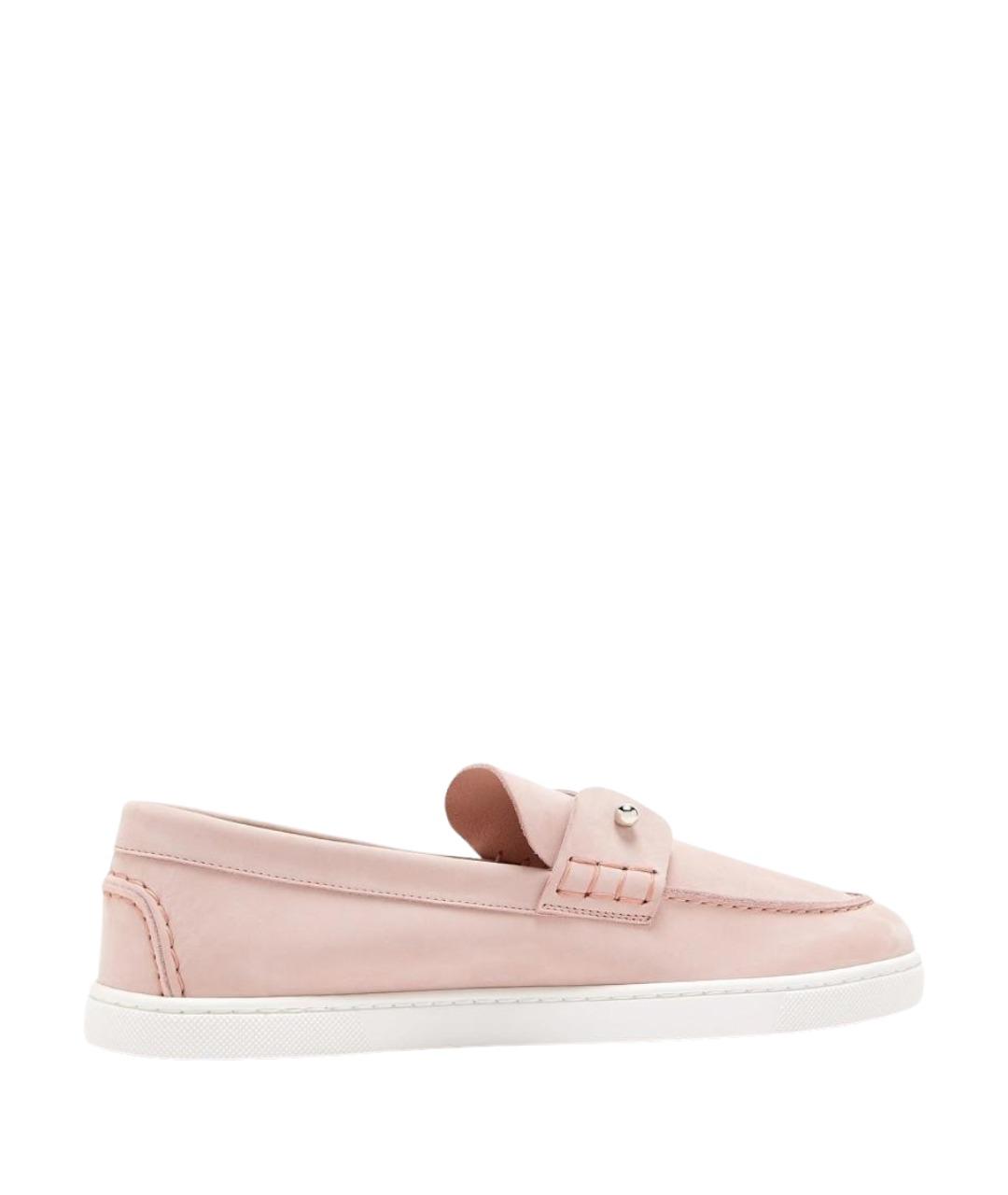 CHRISTIAN LOUBOUTIN Розовые кожаные лоферы, фото 3