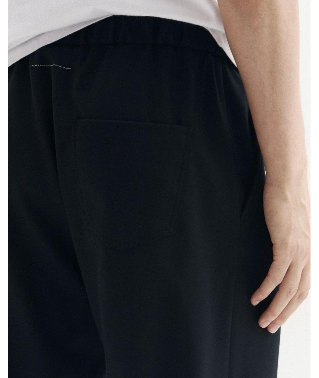 MM6 MAISON MARGIELA Черные полиэстеровые повседневные брюки, фото 8
