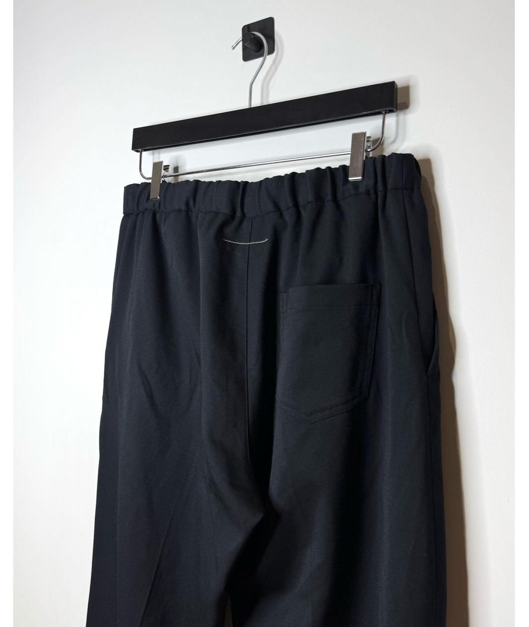 MM6 MAISON MARGIELA Черные полиэстеровые прямые брюки, фото 3