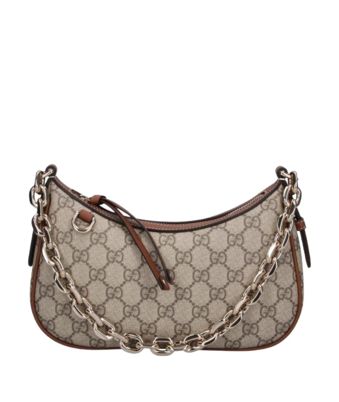 GUCCI Бежевая тканевая сумка через плечо, фото 1