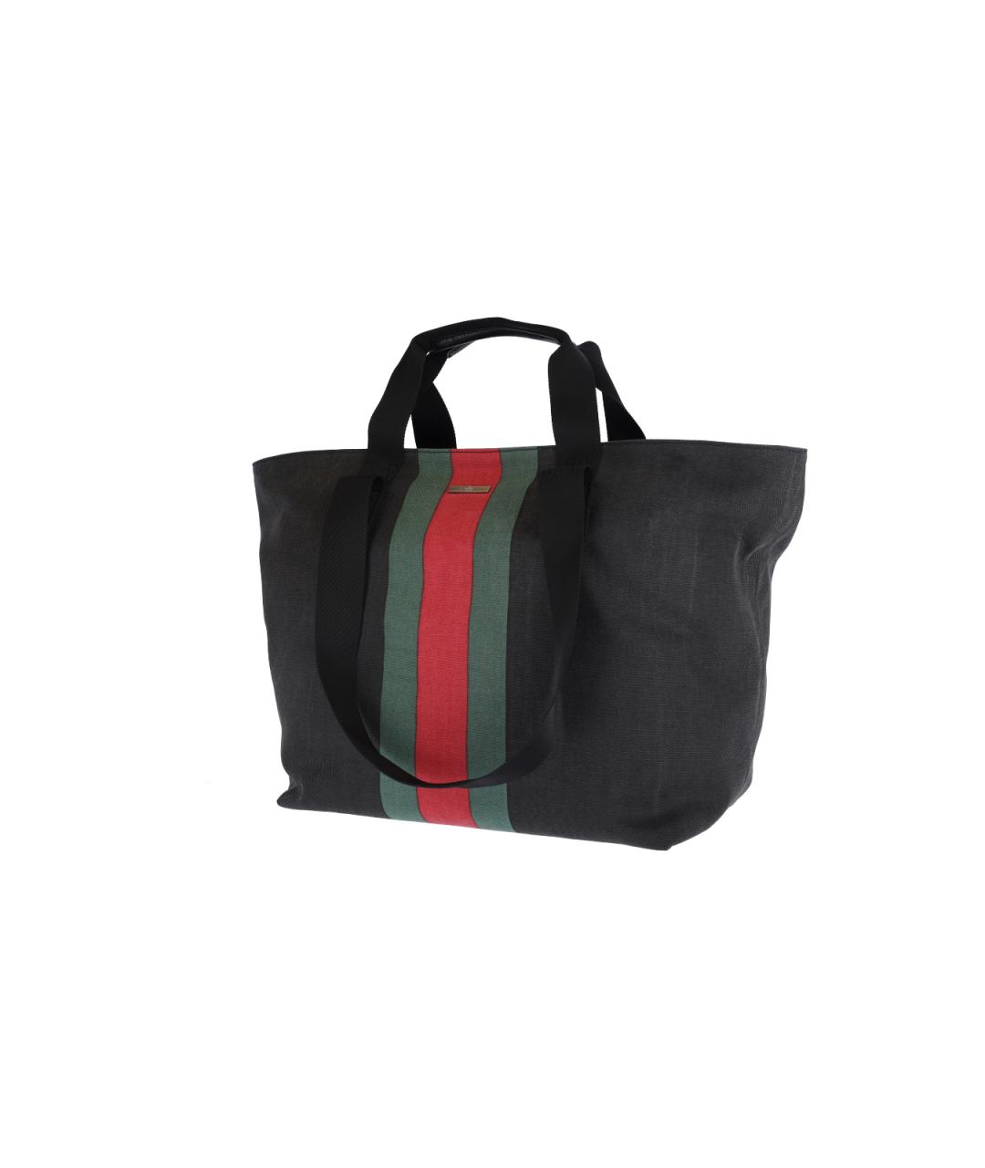 GUCCI Черная хлопковая сумка тоут, фото 2