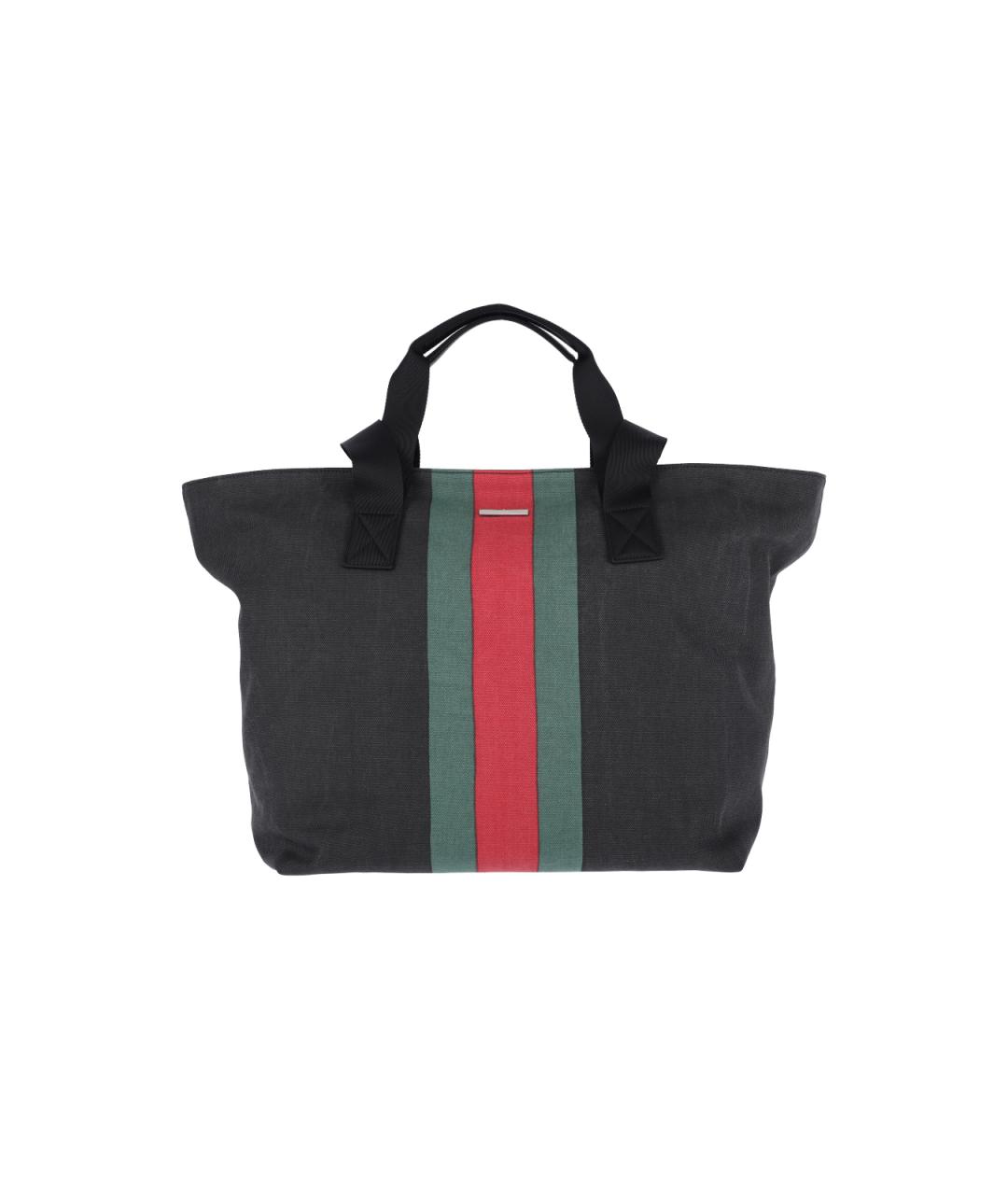 GUCCI Черная хлопковая сумка тоут, фото 1