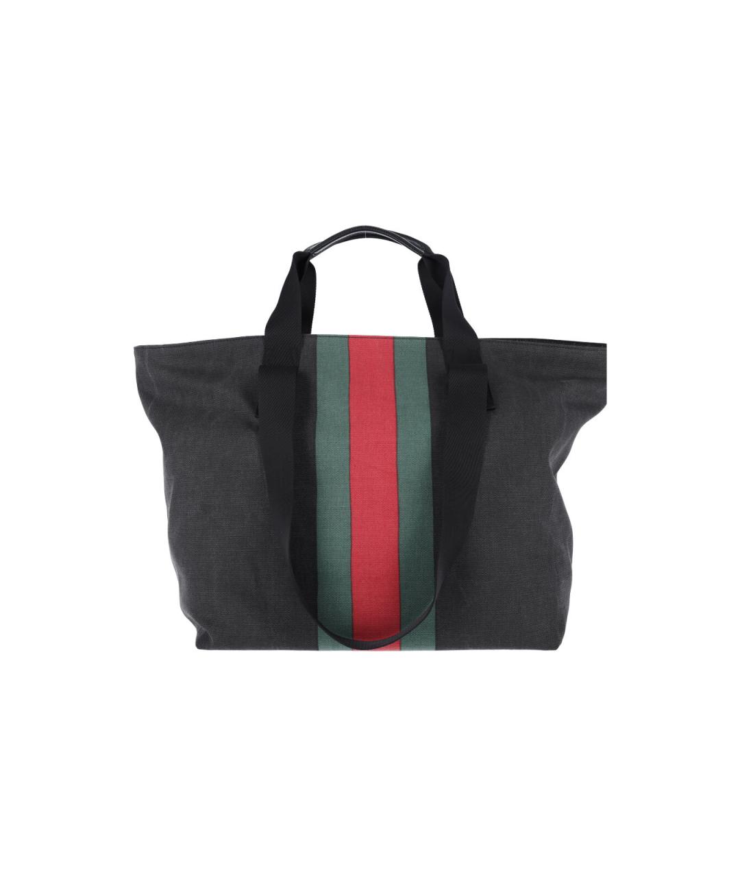 GUCCI Черная хлопковая сумка тоут, фото 3