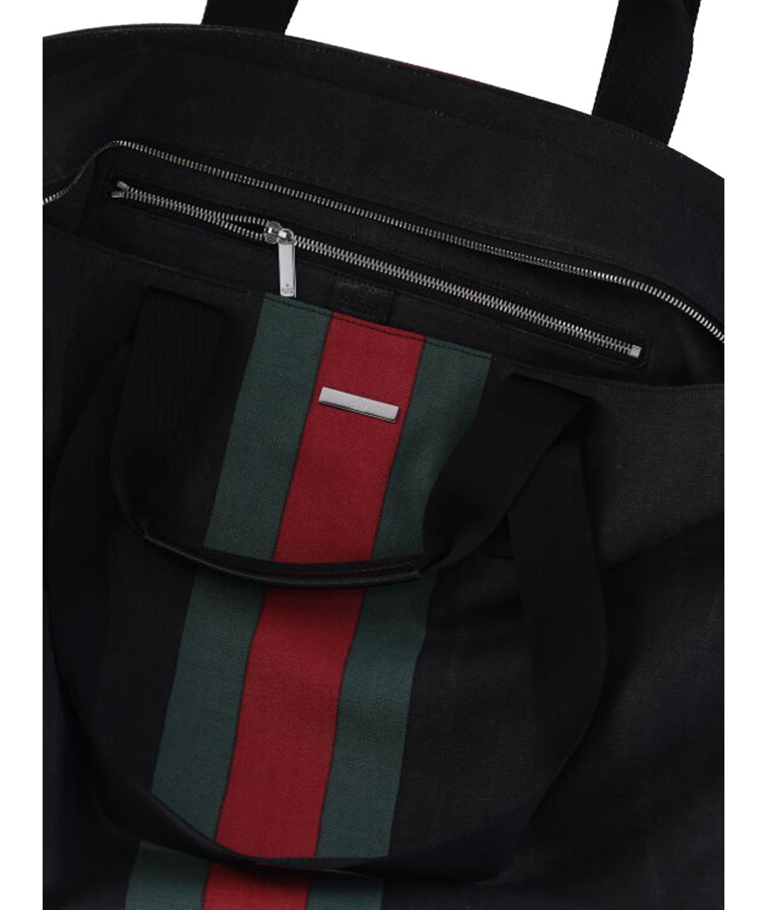 GUCCI Черная хлопковая сумка тоут, фото 4