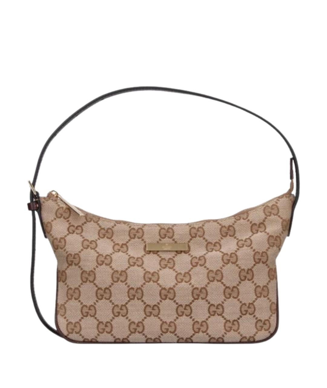 GUCCI Бежевая тканевая сумка через плечо, фото 1