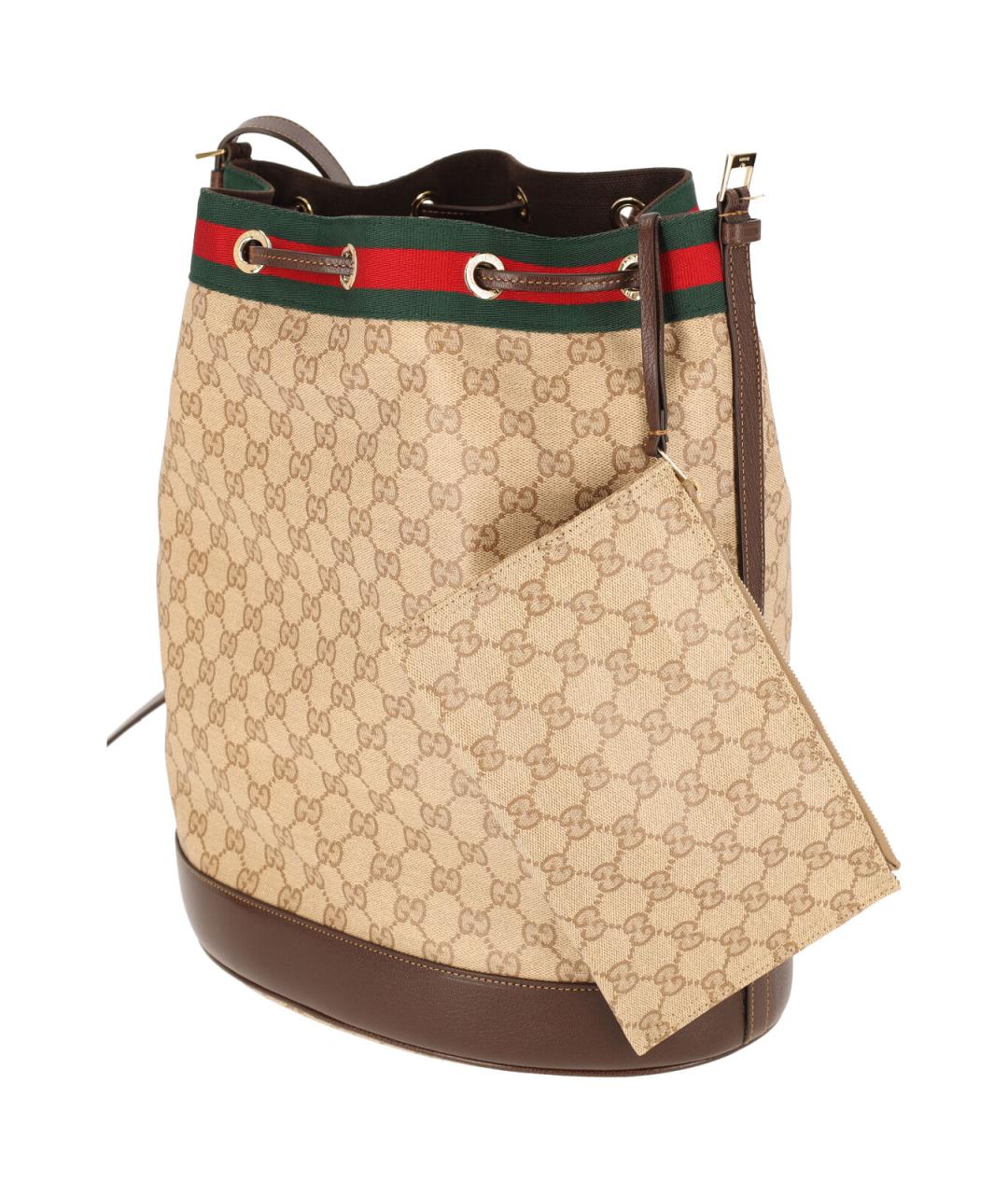 GUCCI Бежевая хлопковая сумка через плечо, фото 4