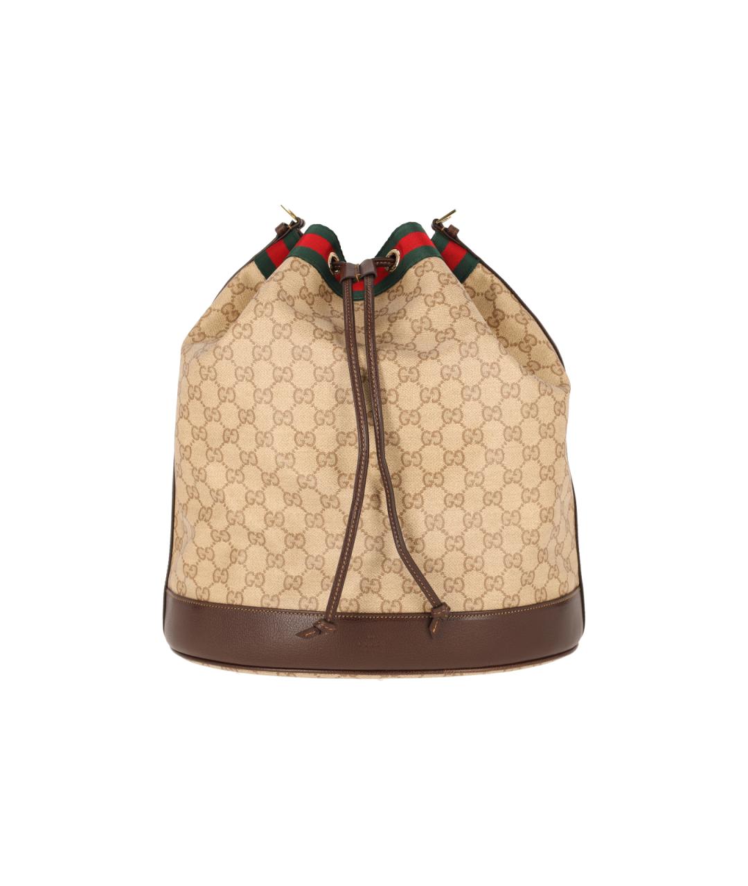 GUCCI Бежевая хлопковая сумка через плечо, фото 1