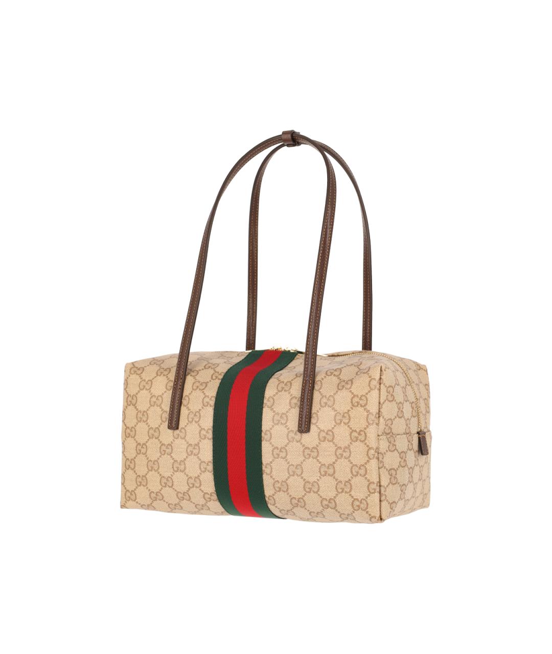 GUCCI Бежевая хлопковая сумка через плечо, фото 2