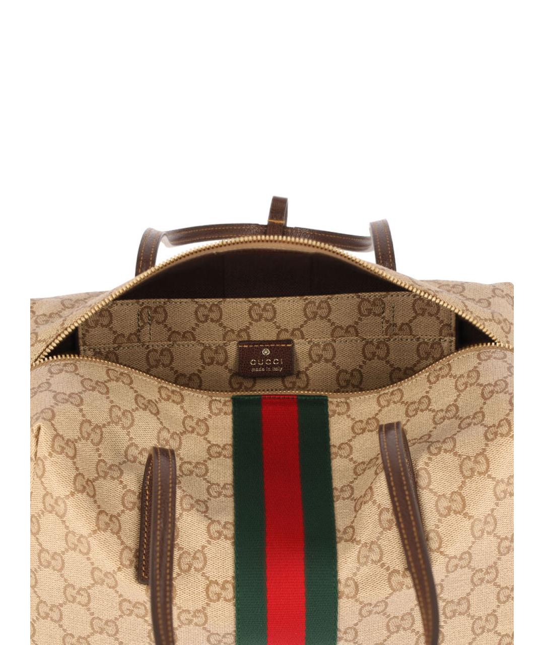 GUCCI Бежевая хлопковая сумка через плечо, фото 4