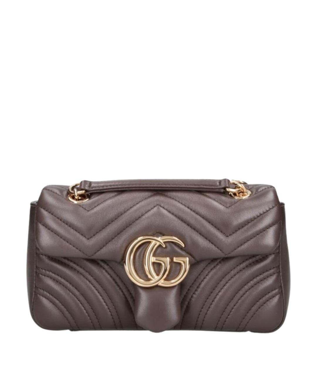 GUCCI Коричневая кожаная сумка через плечо, фото 1