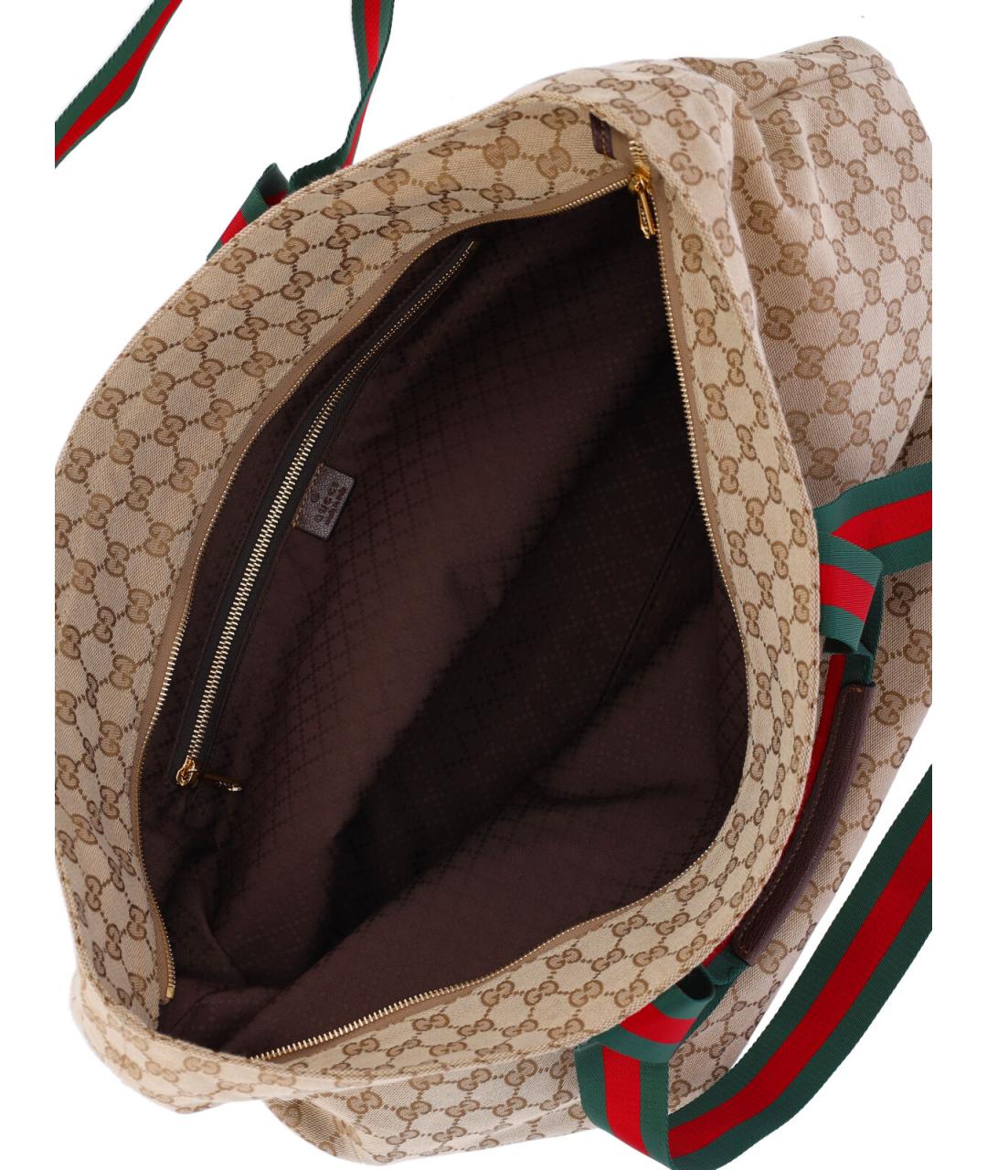 GUCCI Бежевая тканевая сумка тоут, фото 4