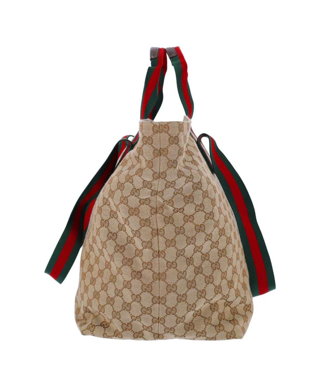GUCCI Бежевая тканевая сумка тоут, фото 5