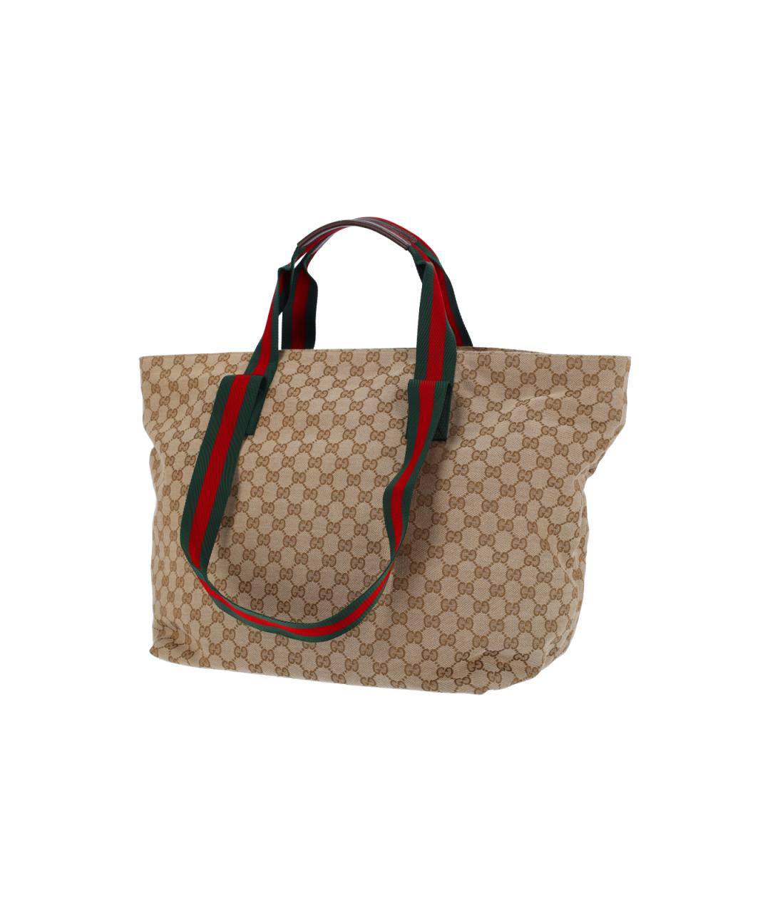 GUCCI Бежевая тканевая сумка тоут, фото 2