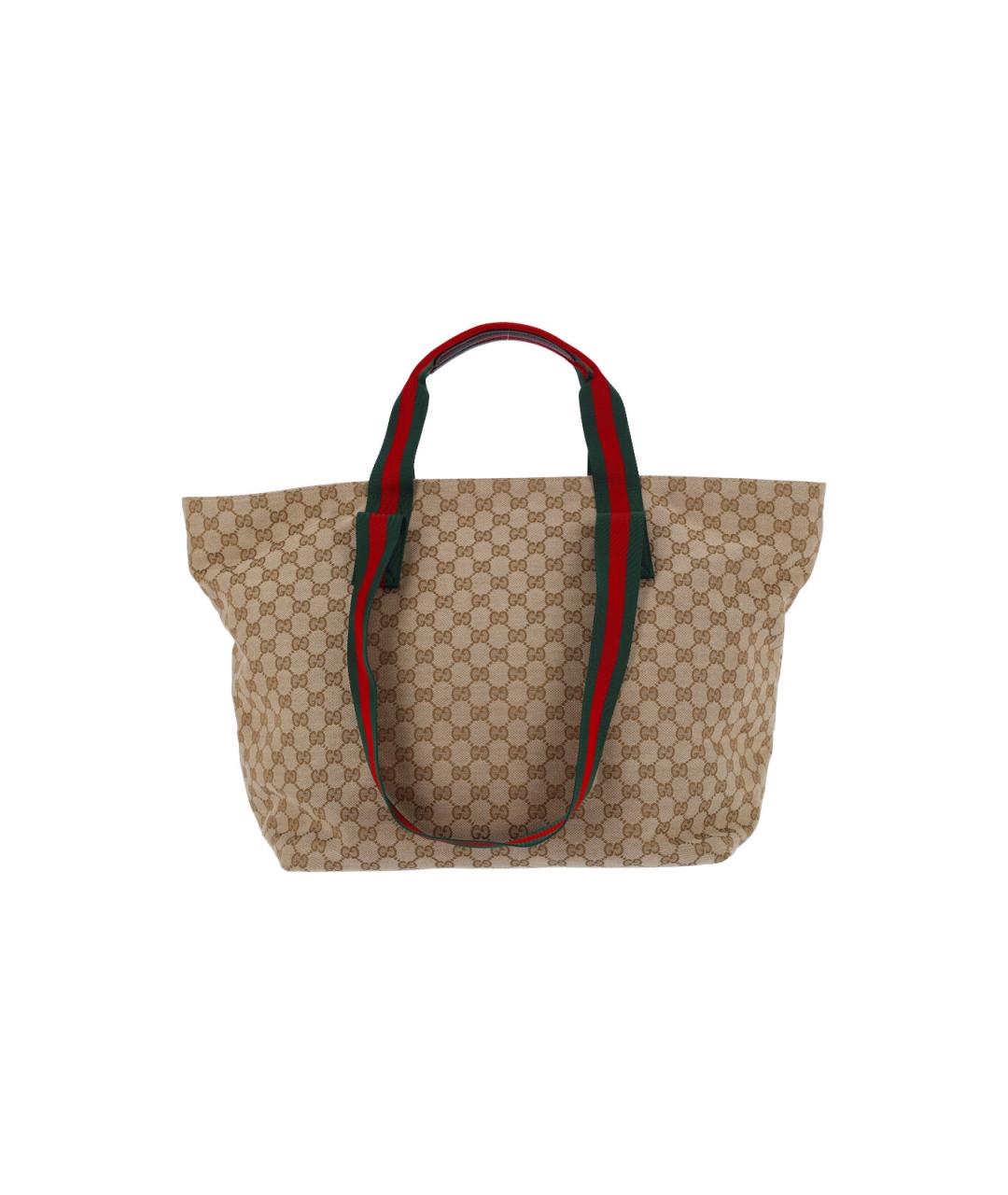 GUCCI Бежевая тканевая сумка тоут, фото 3