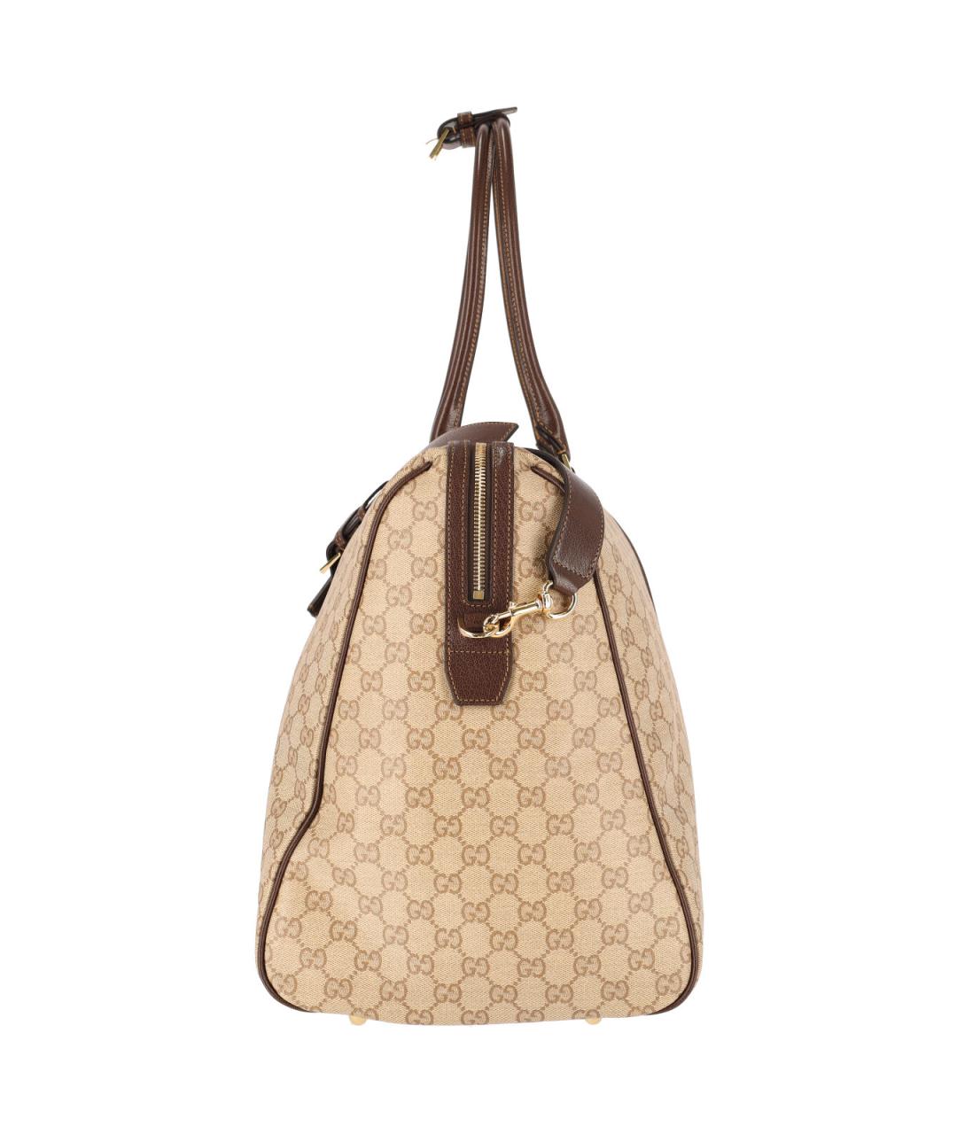 GUCCI Бежевая хлопковая сумка тоут, фото 5