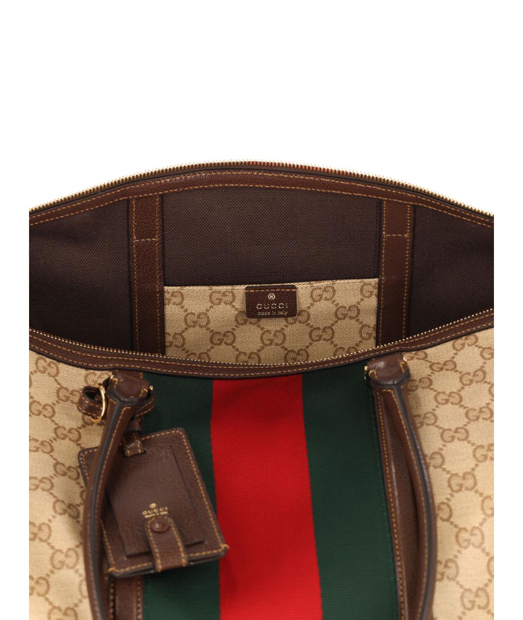 GUCCI Бежевая хлопковая сумка тоут, фото 4