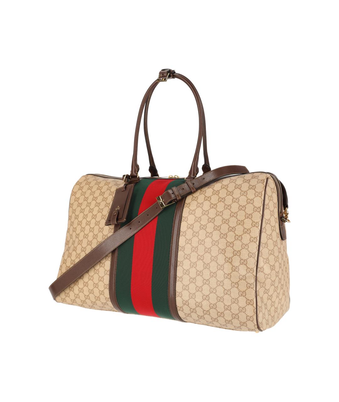 GUCCI Бежевая хлопковая сумка тоут, фото 2
