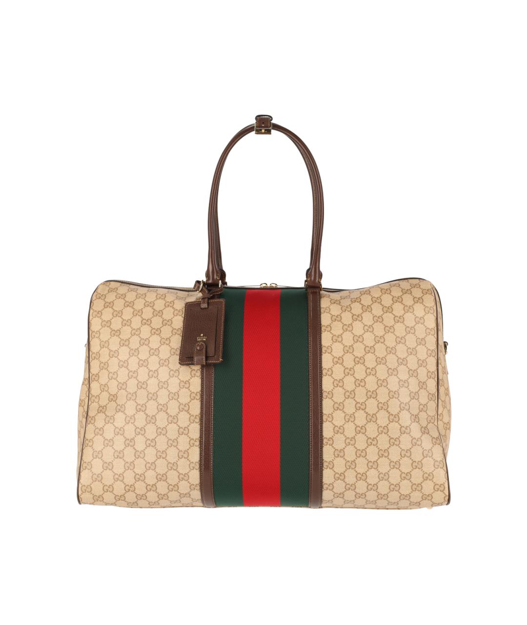 GUCCI Бежевая хлопковая сумка тоут, фото 1