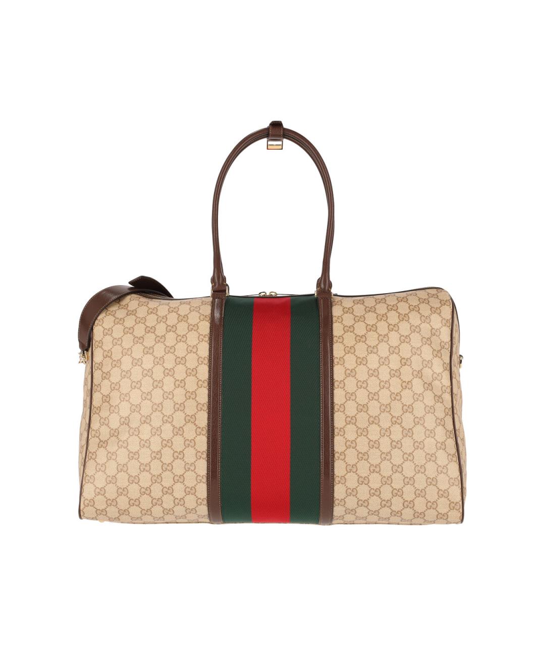 GUCCI Бежевая хлопковая сумка тоут, фото 3