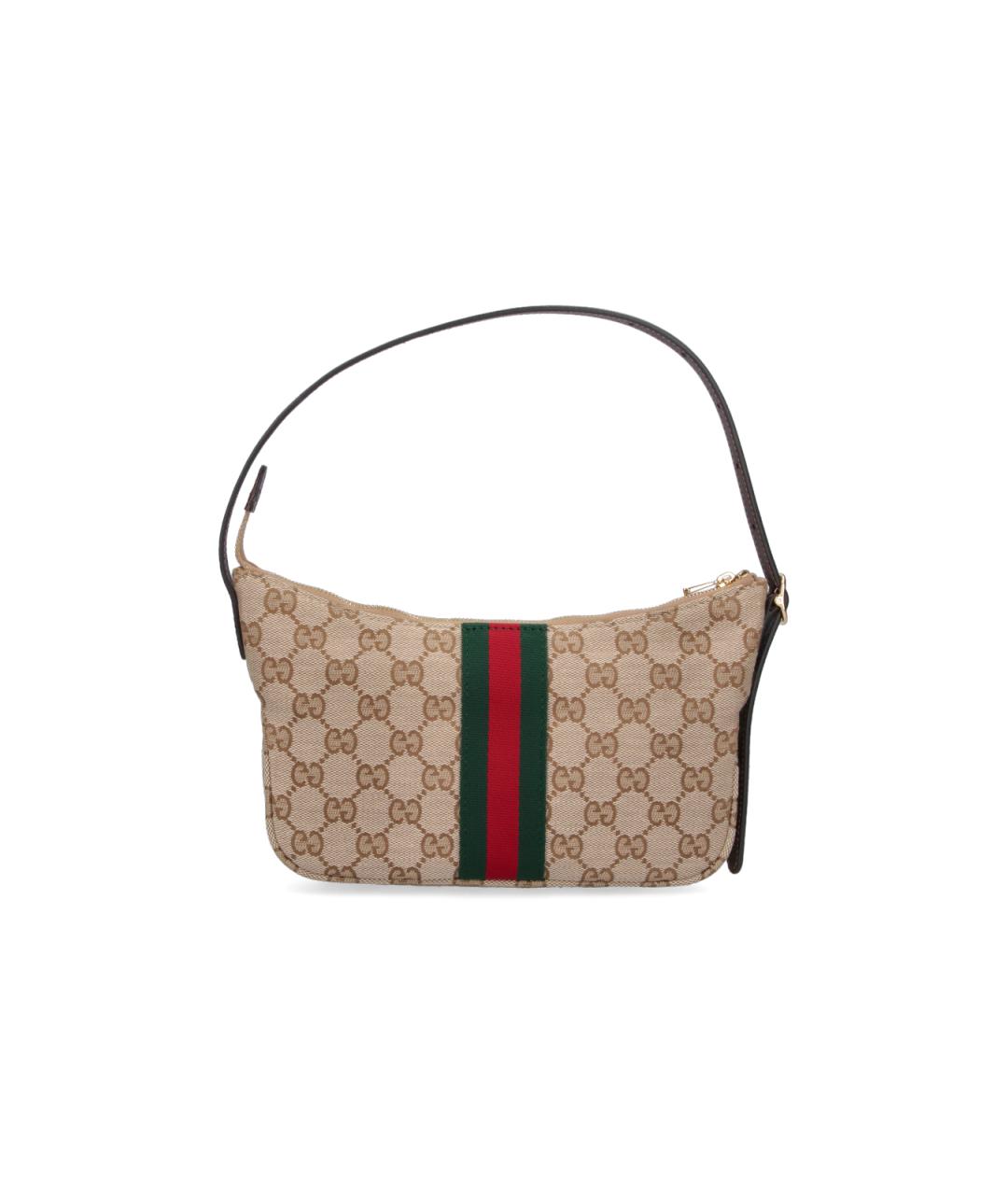 GUCCI Бежевая тканевая сумка на плечо, фото 3