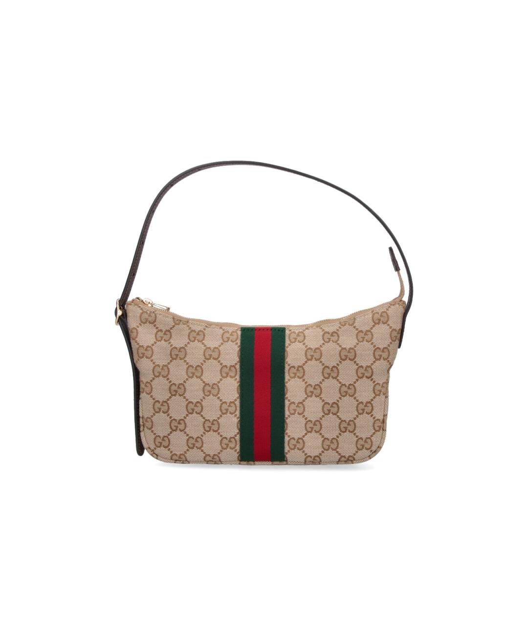 GUCCI Бежевая тканевая сумка на плечо, фото 6