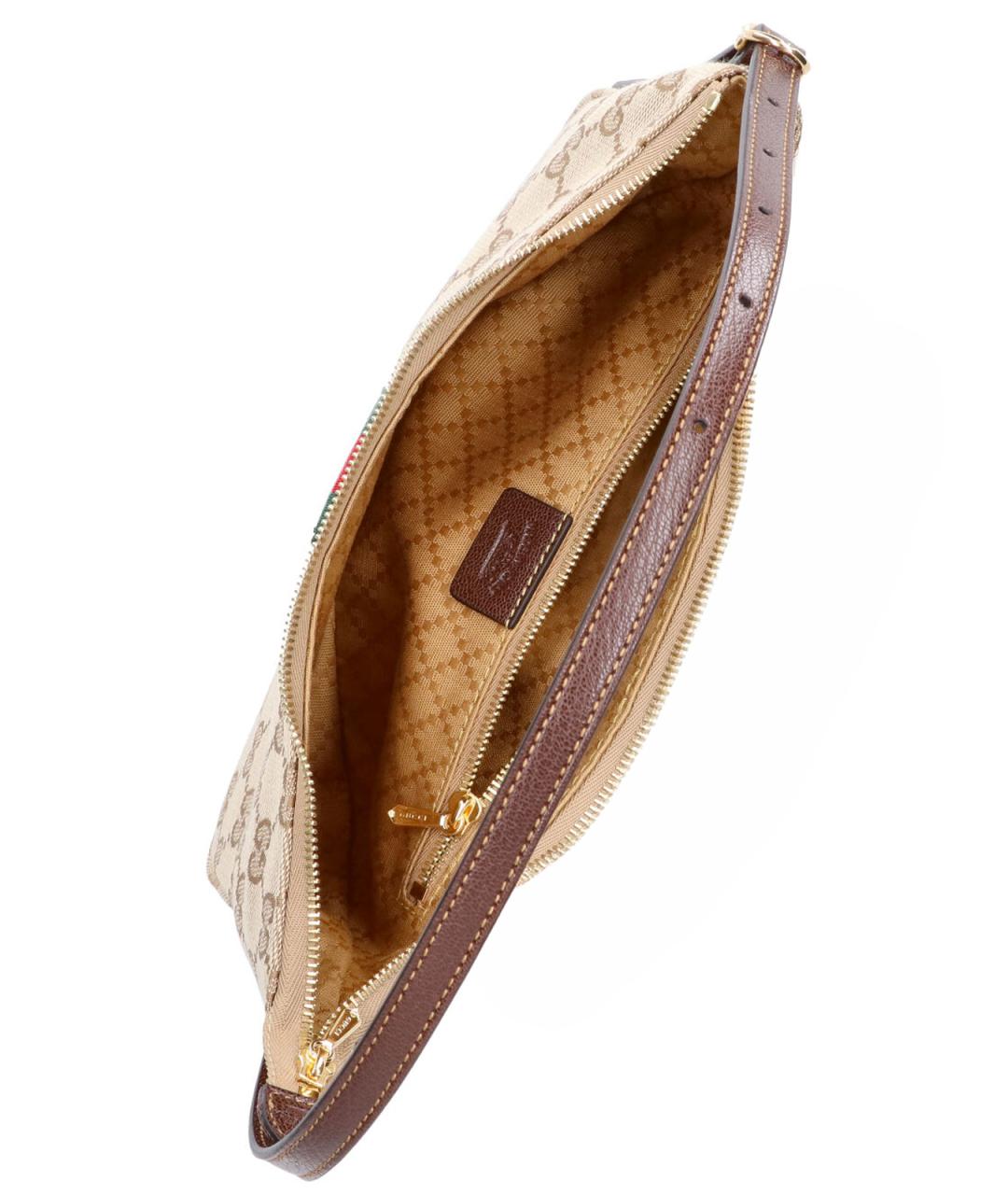 GUCCI Бежевая тканевая сумка на плечо, фото 4